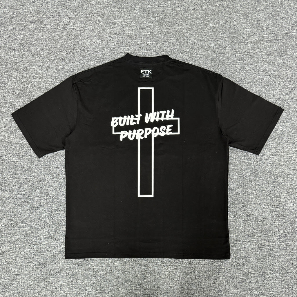 Oversized 'Purpose' Tee - Black