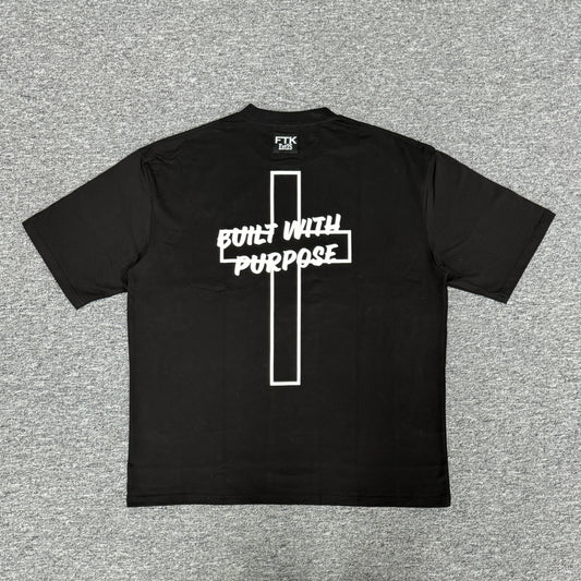 Oversized 'Purpose' Tee - Black