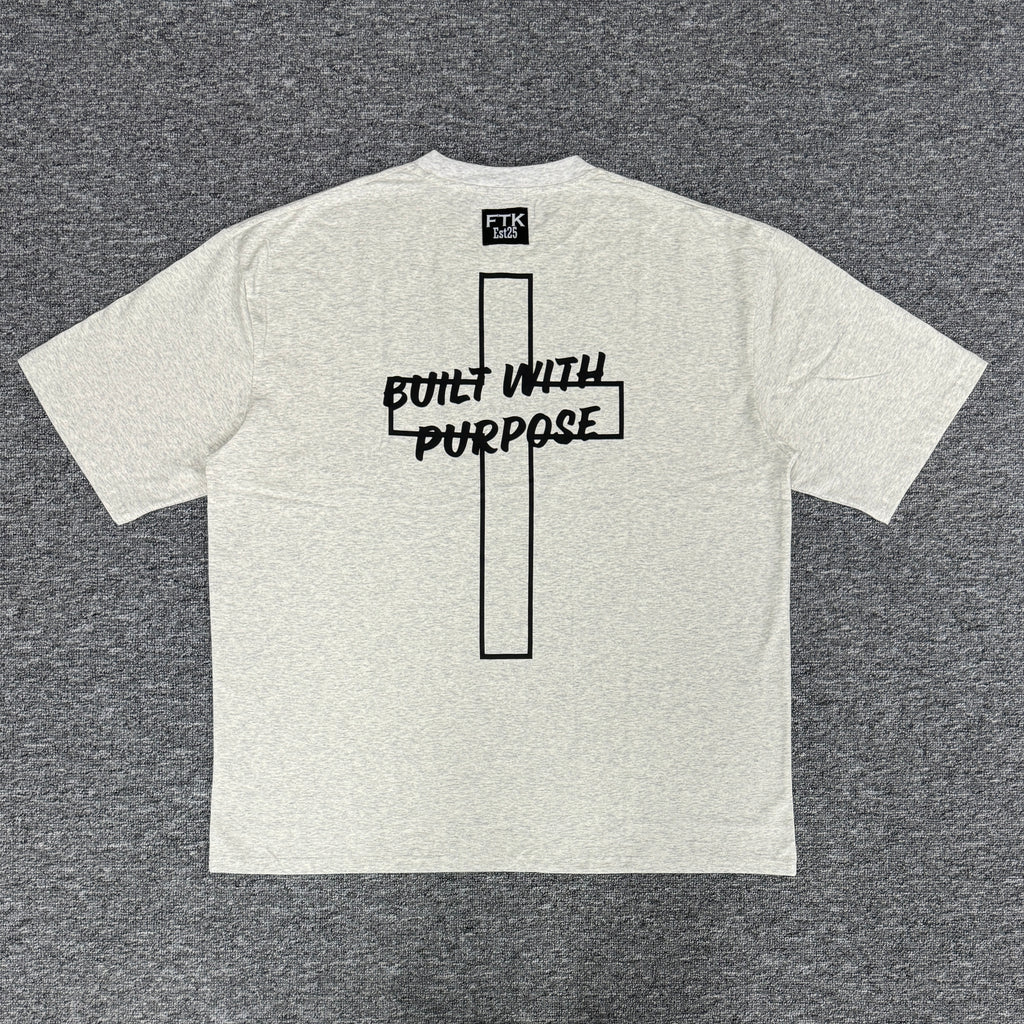 Oversized 'Purpose' Tee - Grey